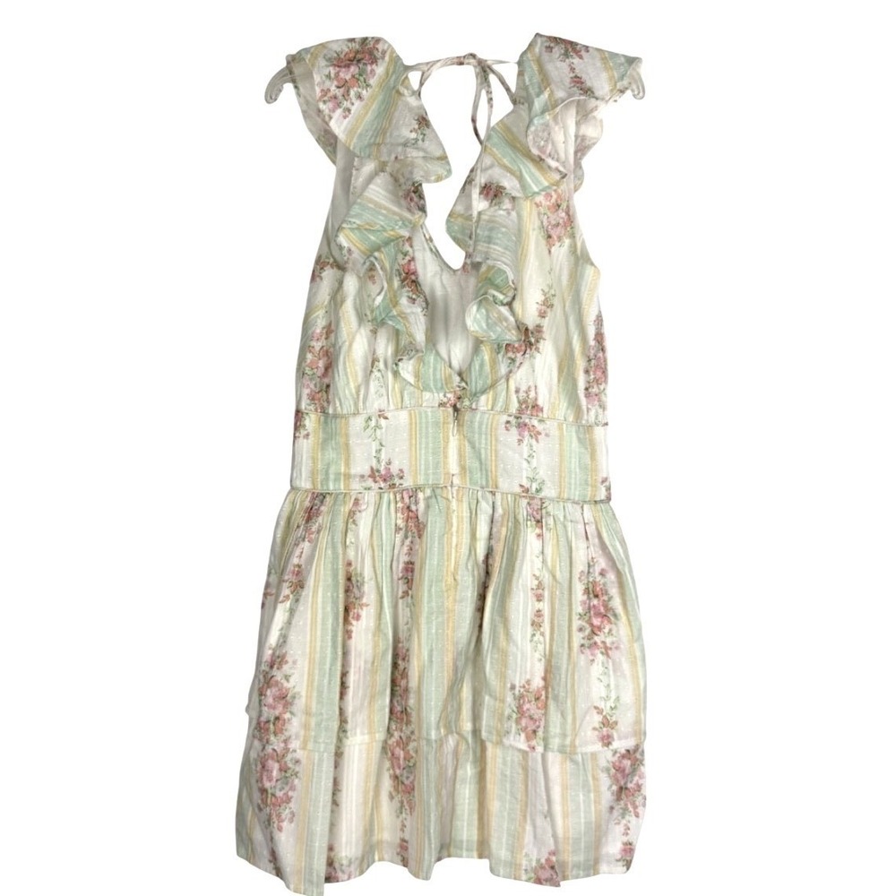 Tularosa Floral Mini Dress Small Ruffle Cottagecore Coquette Pastel Sundress - Picture 3 of 9